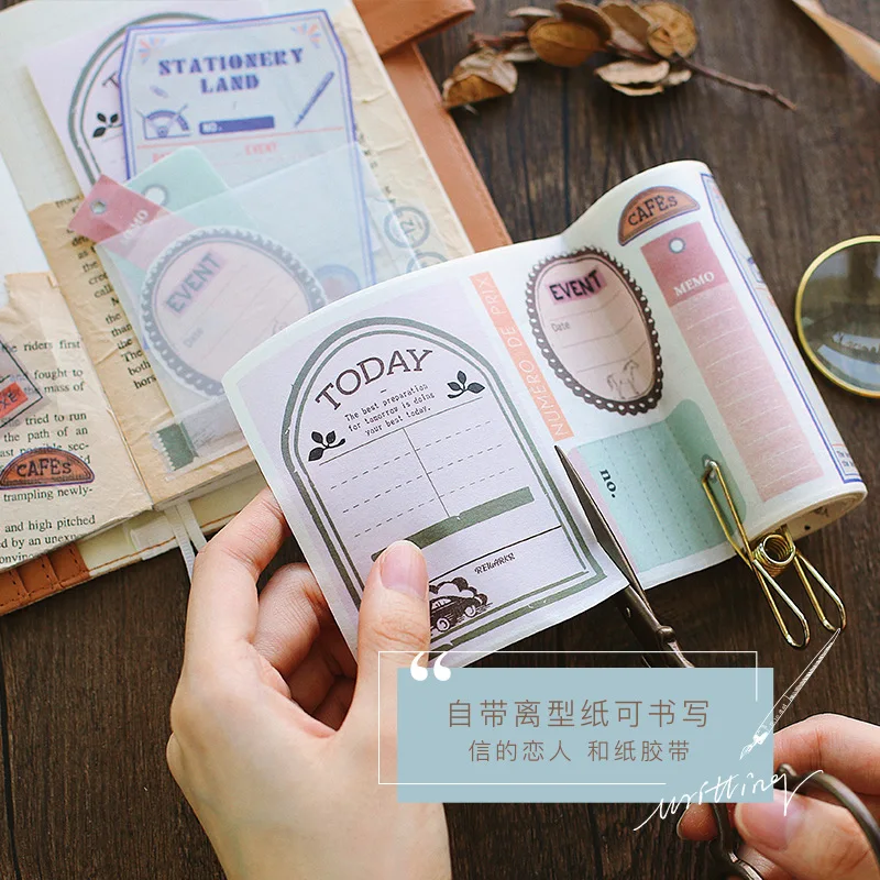 Vintage notes grid Adhesive Tape decoration washi tape DIY planner scrapbooking masking tape escolar With release paper
