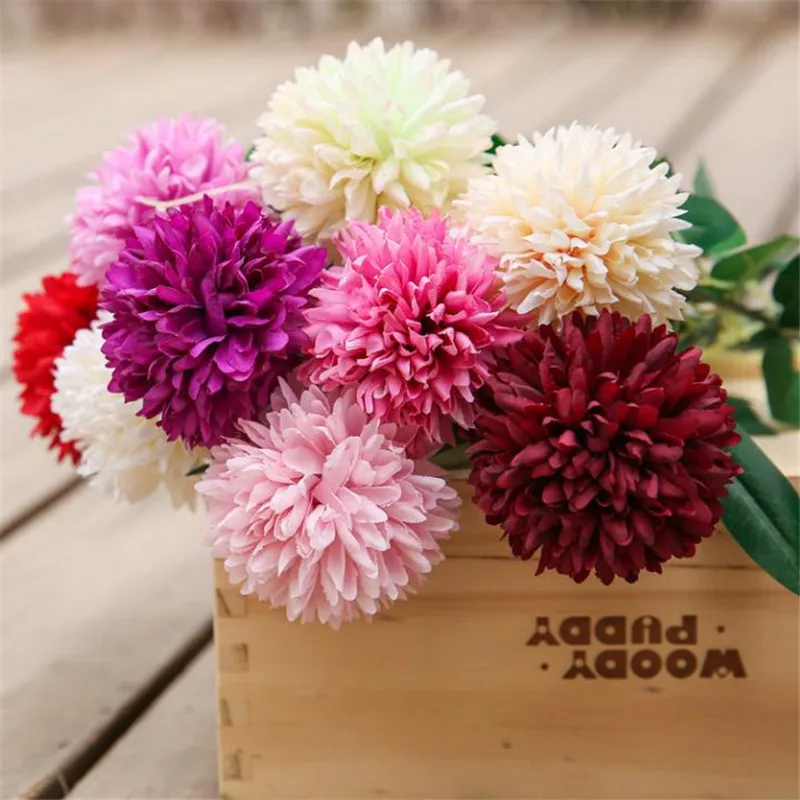 Искусственные одностворчатые искусственные хризантемы из мелолеуки шар для