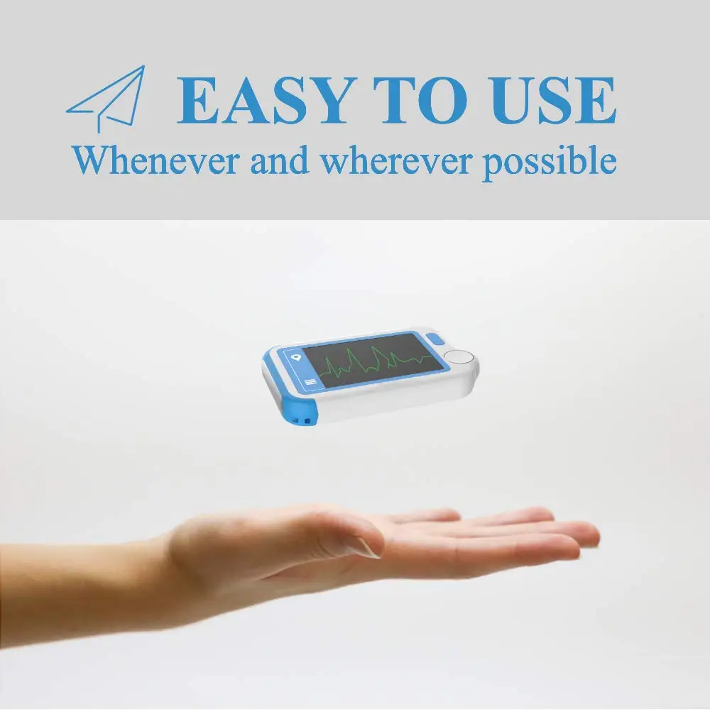 ЭКГ монитор, HeartMate-Lite Heart Health Tracker Обнаружение предсердий фибрилляции в пламе Профессиональный ЭКГ импульсный анализ подсветка