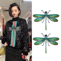 1 pc embroidery dragonfly patch for clothing iron on applique shirt shoes bags apparel diy decoration patches nl341