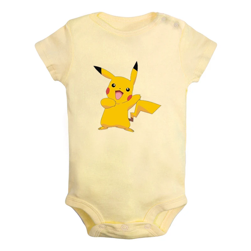 JaBaby224YD Одежда с шапочкой Пикачу и покемонами для новорожденных мальчиков и девочек; Униформа-комбинезон с принтом; боди для младенцев; комплекты одежды из хлопка - Цвет: JaBaby224YD