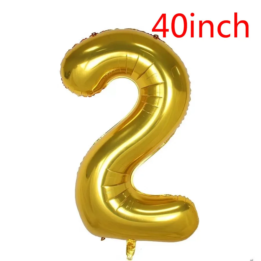 40 inch gold 1 шт. 40 дюймов розовое золото, серебро, алюминий Фольга №2 воздушные шары 2nd дня рождения, свадьбы, годовщины вечерние Декор Baby Shower поставки - Цвет: 40 inch gold