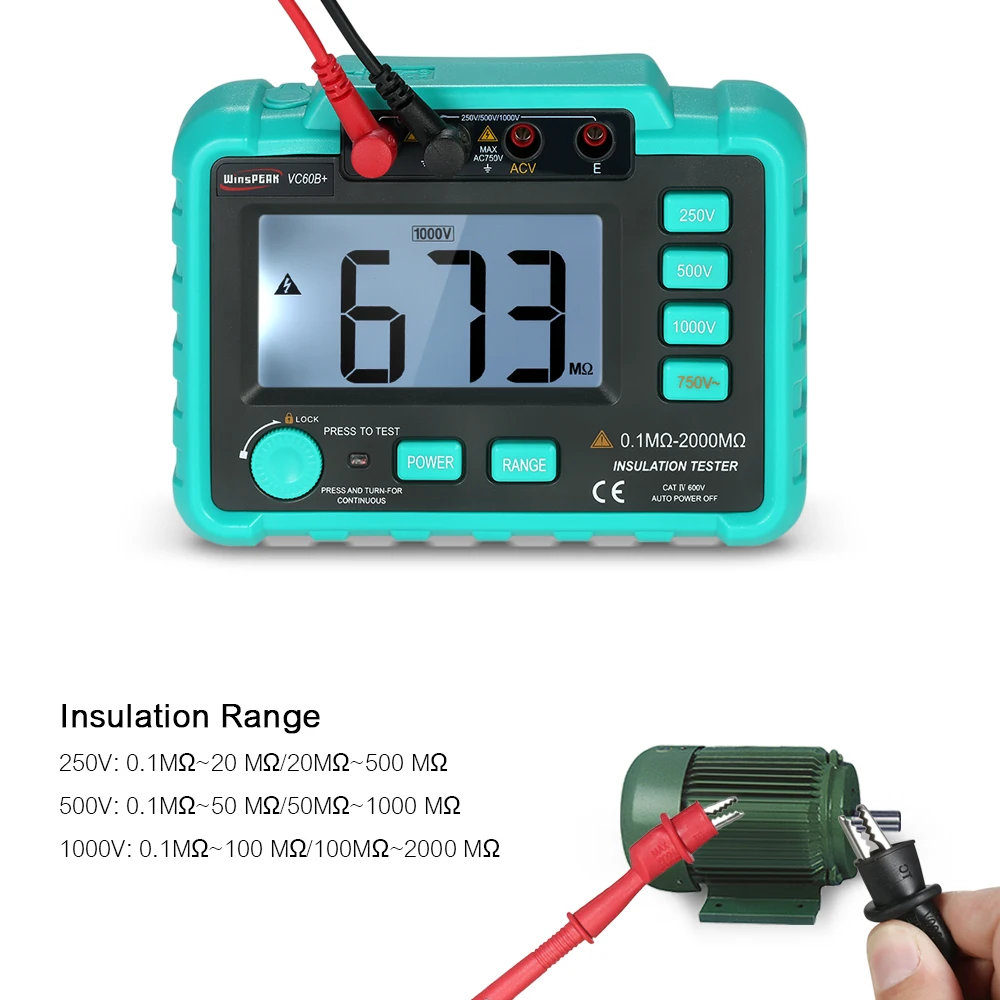 VC60B + цифровой тестер сопротивления изоляции Megohm Megohmmeter Измеритель заземления
