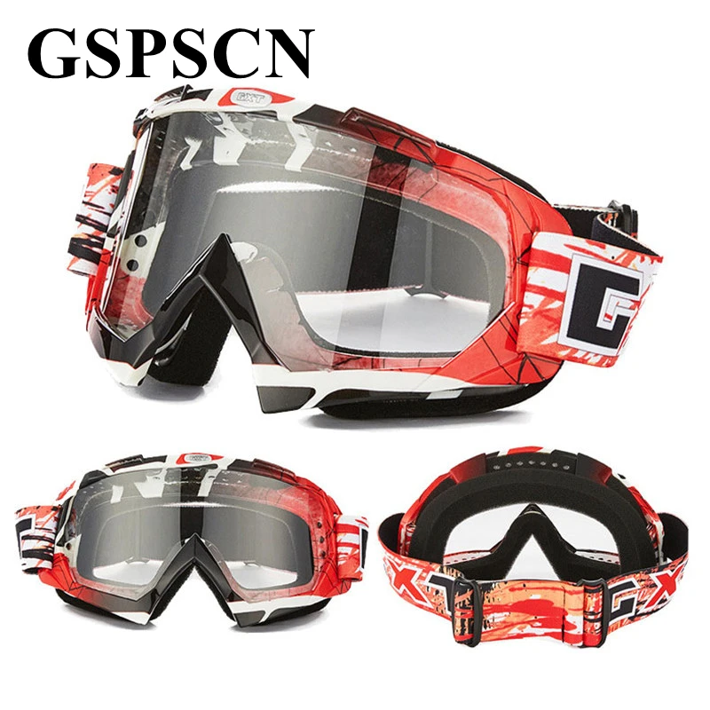 GSPSCN мотоциклетные очки для мотокросса гонок на шлем Gafas Dirt Bike ATV MX с прозрачными