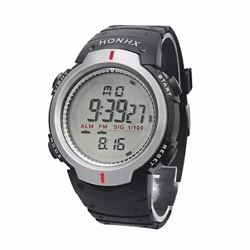 Honhx Mens, цифровые часы с большим циферблатом, для занятий альпинизмом, спортивные часы для мужчин, светодиодный, электронные наручные часы, Reloj Relogio# N