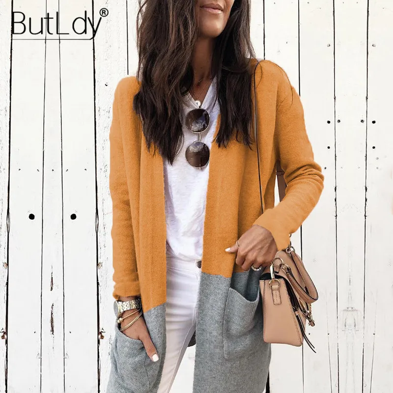 Long Cardigan Knitted Patchwork Sweater Women Winter Fashion 2018 Jumper Open Stitch Casual Sweaters Female Knitwear Coat |