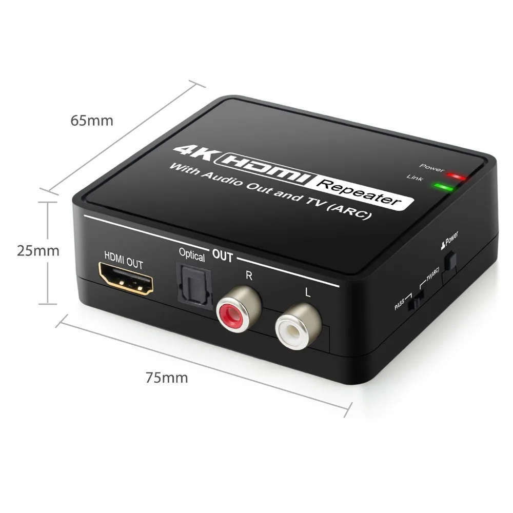 4K x 2K HDMI к HDMI и оптический TOSLINK SPDIF+ L/R стерео аудио экстрактор конвертер с функцией ARC HDMI аудио сплиттер