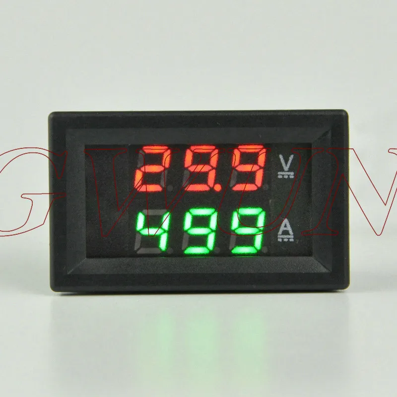 

GWUNW BY32A 0-100 в 0-500A DC Цифровой амперметр напряжения измеритель тока Вольтметр двойной светодиодный дисплей красный синий зеленый желтый свето...