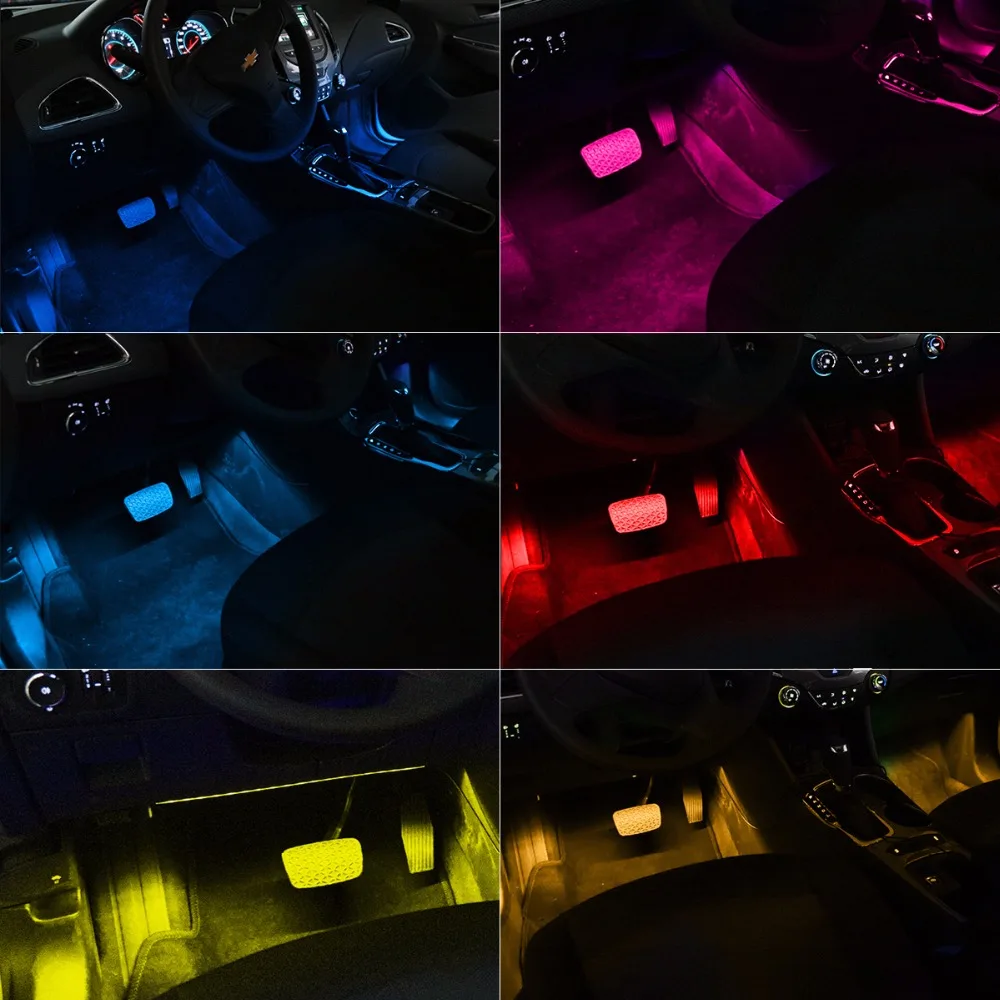 4 шт. Авто музыка Управление RGB Светодиодные ленты 12LED 5050 SMD голос гибкие