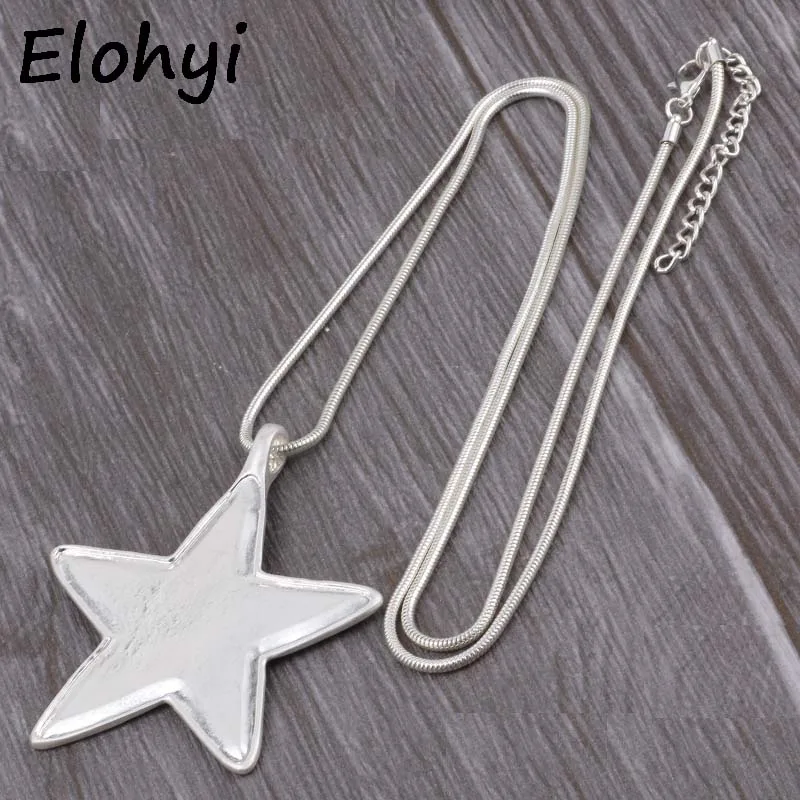 

ELOYHI Hyperbole Simple Pentagram Long Snake Chain Pendants Sweater Chain Top Quality For Women Trendy Neckalce&Pendants Gift