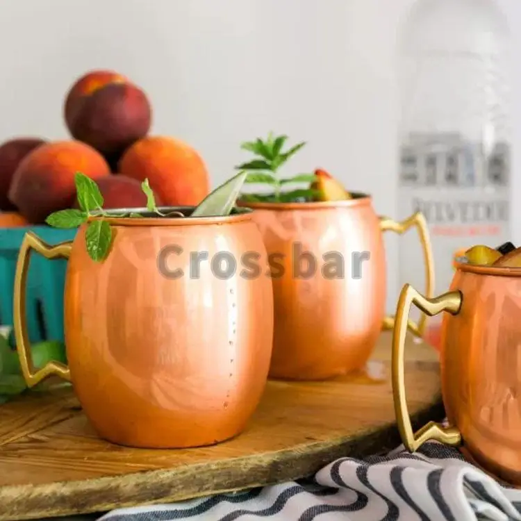 Оптовая продажа гладкая Московская мюла кружка-барабан медная пивная чашка