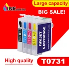 Набор многоразовых чернильных картриджей INKARENA 73N T0731 для принтера Epson CX5900, T40W, TX205, TX209, TX409, TX419, TX300F, CX4900, CX3905, TX100