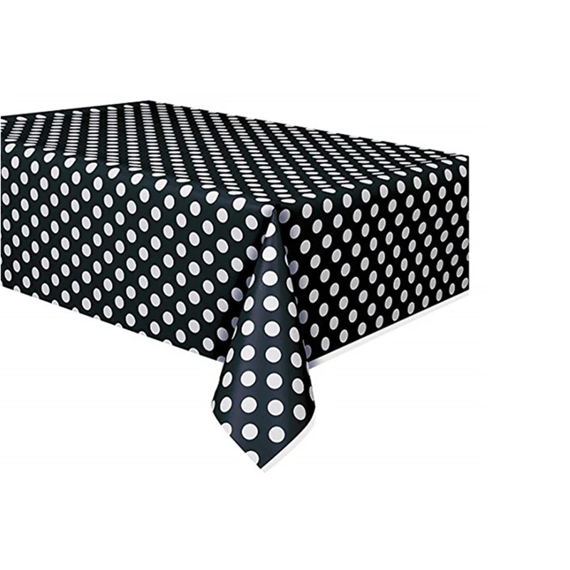 Скатерть черно розовая в горошек 5 шт./лот|Скатерти| |