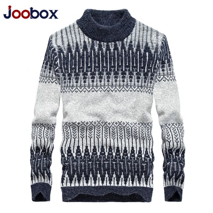 Мужской свитер с высоким воротником JOOBOX зимний теплый шерстяной облегающая