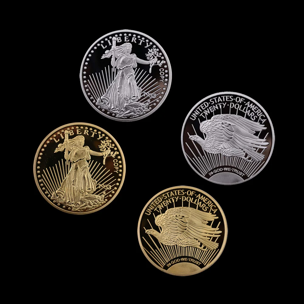 

24K Gold-plated Silver-plated Commemorative Coin Coin American Statue of Liberty 1933 Gold and Silver Series Coin 2 Pieces / Set