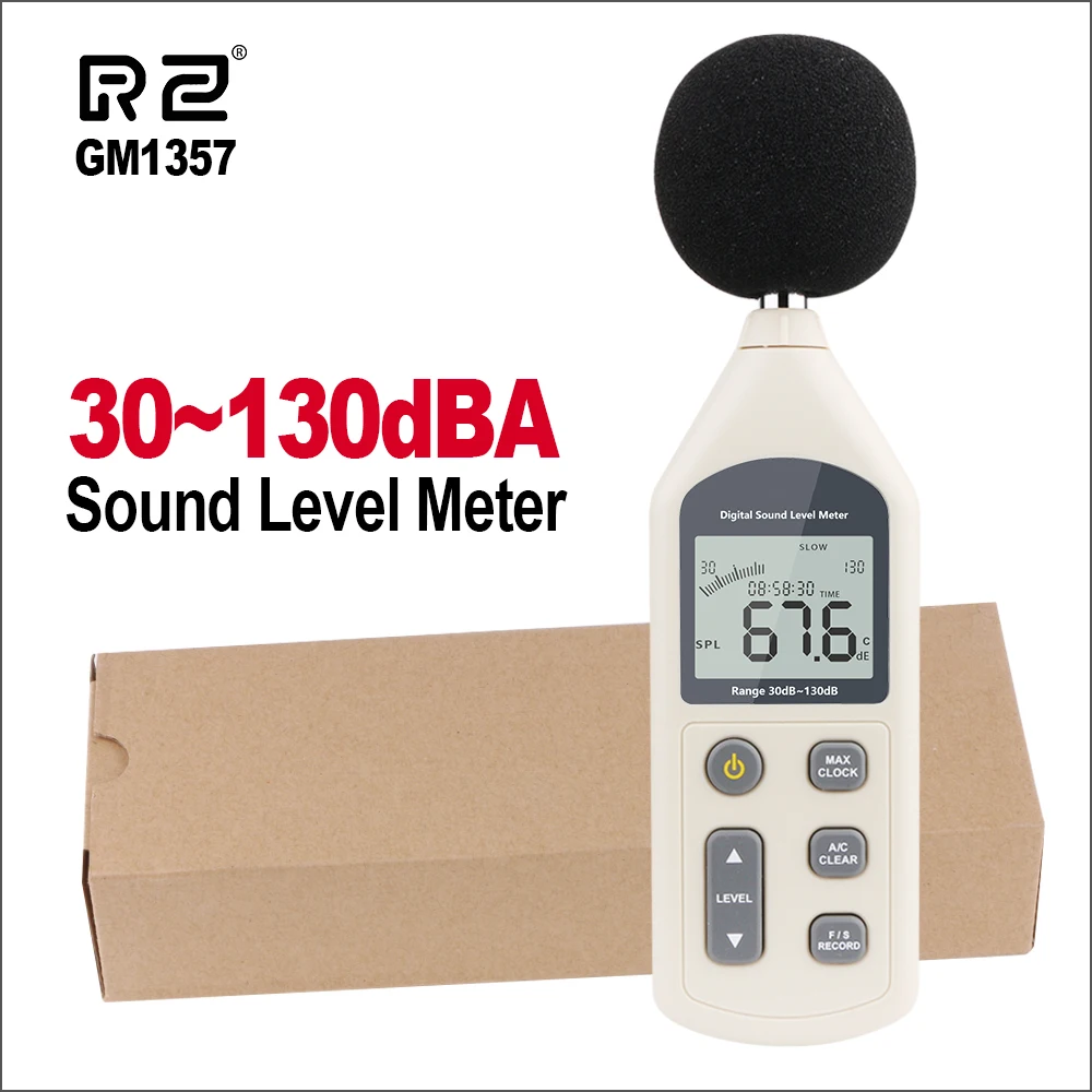 Цифровой шумомер RZ 30 130 дБ ручной Высокоточный измеритель уровня шума в помещении