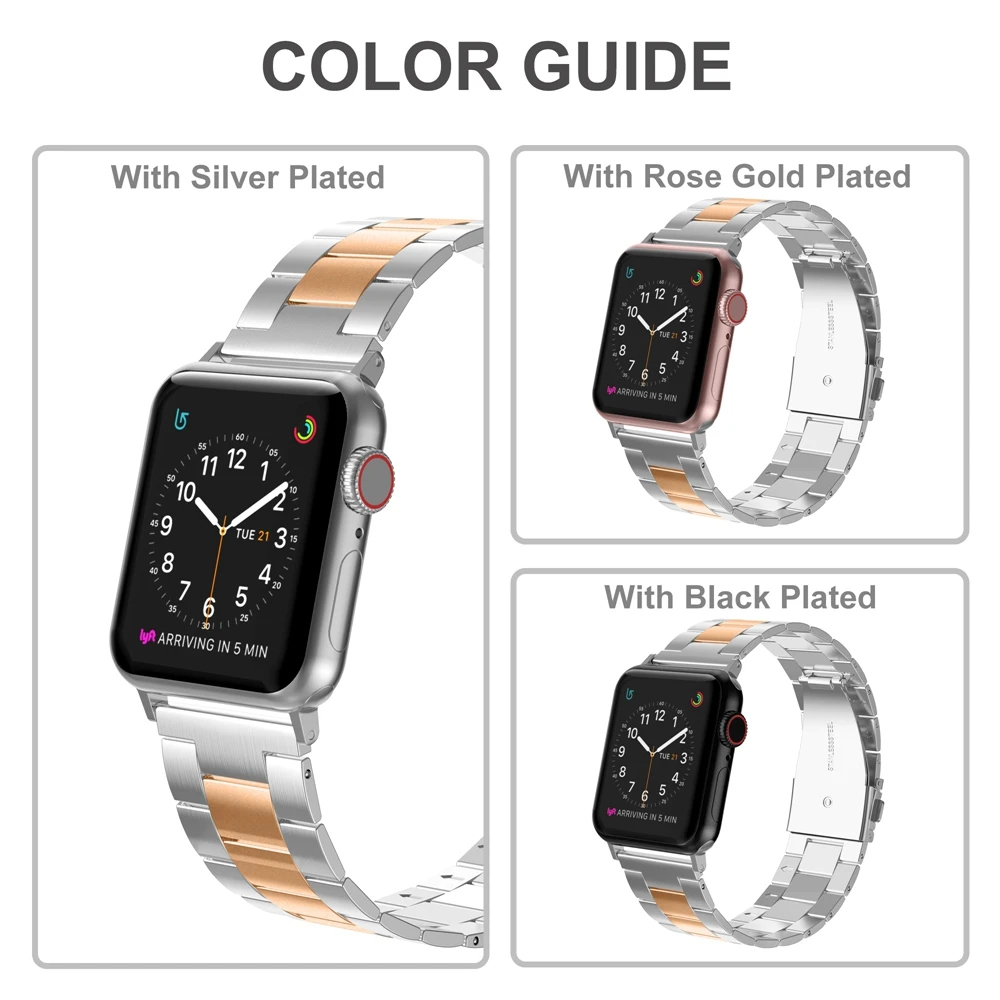 Роскошный ремешок из нержавеющей стали для Apple Watch Series 1 2 3 4 5 Band iwatch 38 мм 42 с