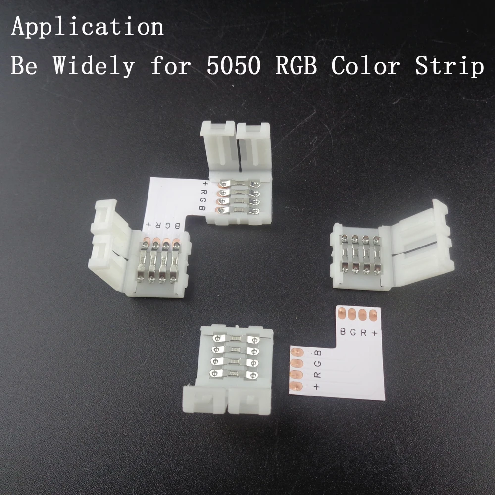Беспроводной 4 контактный разъем для светодиодной ленты 5050 RGB 20 шт./лот 10 мм без