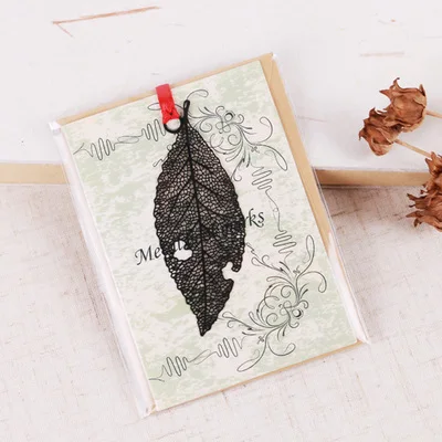 DIY милые каваи черная бабочка перо металлические закладки для книги бумажные креативные предметы милые корейские канцелярские принадлежности Подарочная посылка - Цвет: vein