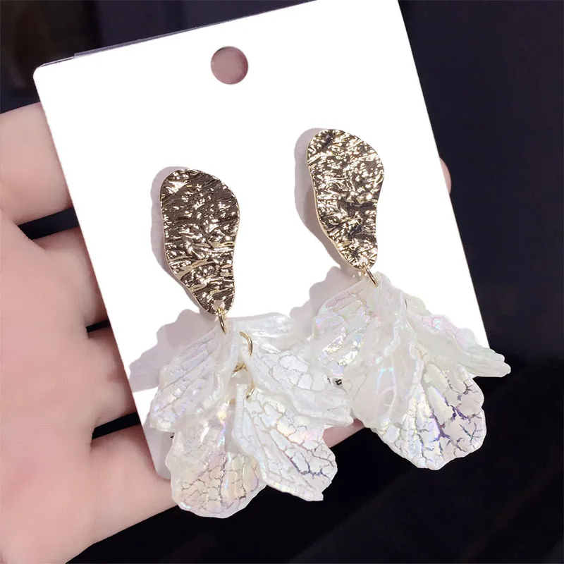 White Flower Earrings Women Accessorier Big Stud for Wedding Party Bohemian Acrylic Statement Boho Jewelry Gifts | Украшения и