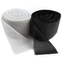 24 rows 0 5 yard 3mm blackwhite rhinestone mesh trim with rhinestone abs plastic sew on for diy craft jewelry decoration