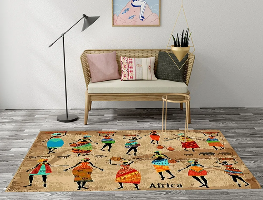 Африканские женщины и слоны коврики ковровые покрытия для детей Домашняя