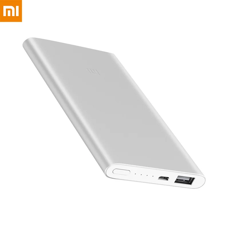 Xiaomi power Bank 2 5000 мАч портативное зарядное устройство из металлического сплава ультра тонкий внешний аккумулятор быстрая зарядка для телефонов iPhone huawei samsung