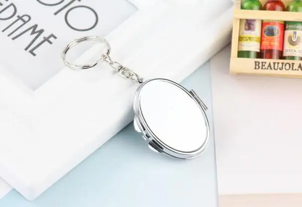Пустые металлические брелоки 10 шт./лот для женщин и мужчин модные зеркала