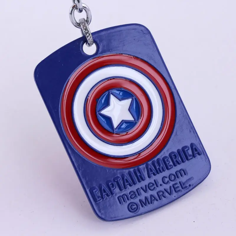 Мстители супергерой Капитан Америка брелок dog tag держатель для ключей chaveiro