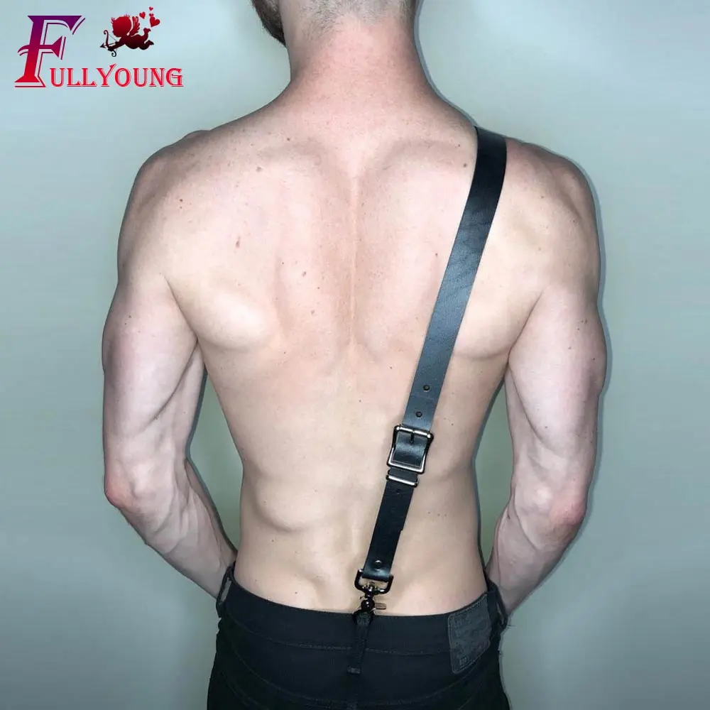 Кожаная портупея Fullyoung сексуальное эротическое боди в стиле панк из ПУ кожи