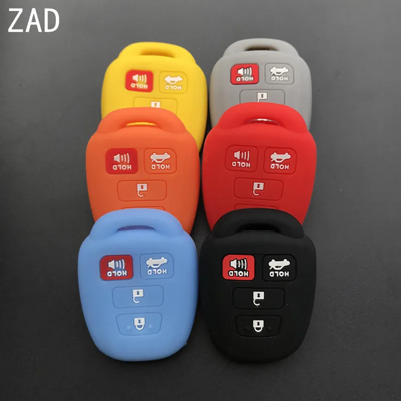 Силиконовый чехол для автомобильного ключа ZAD с 4 кнопками Набор чехлов Toyota 2012 2013