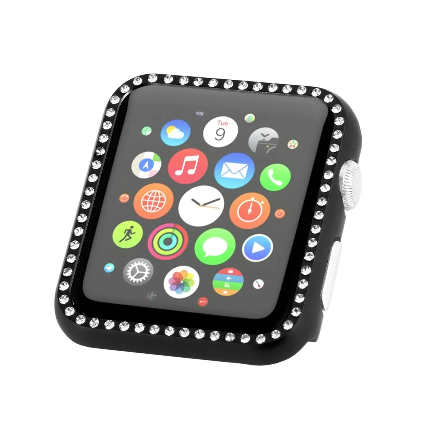 Фото Алюминиевый блестящий хрустальный чехол «бриллианты» для Apple Watch 38 мм 42 мм, чехол для часов, защитный чехол из металлического сплава для iWatch 1 2 3 №4