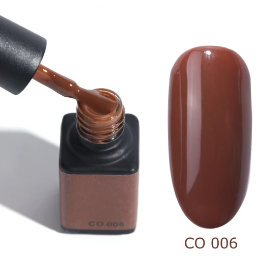 CO 006 1pc 6ml Coffee Series UV Nail Gel Polish Pure Color Semi Permanent Primer Soak Off Varnish Nail Art Lacquer Decoration TRCO01-06 - Color: CO 006