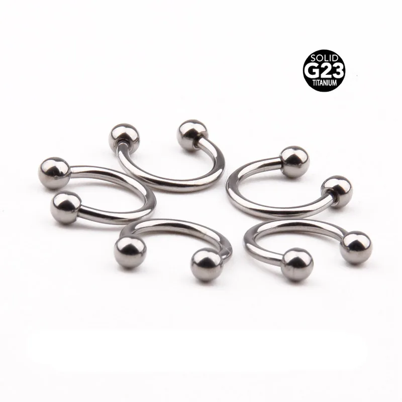 LOULEUR 1 шт. поддельные перегородки кольцо для пирсинга носа Nez Gauge Horseshoe G23 титановые