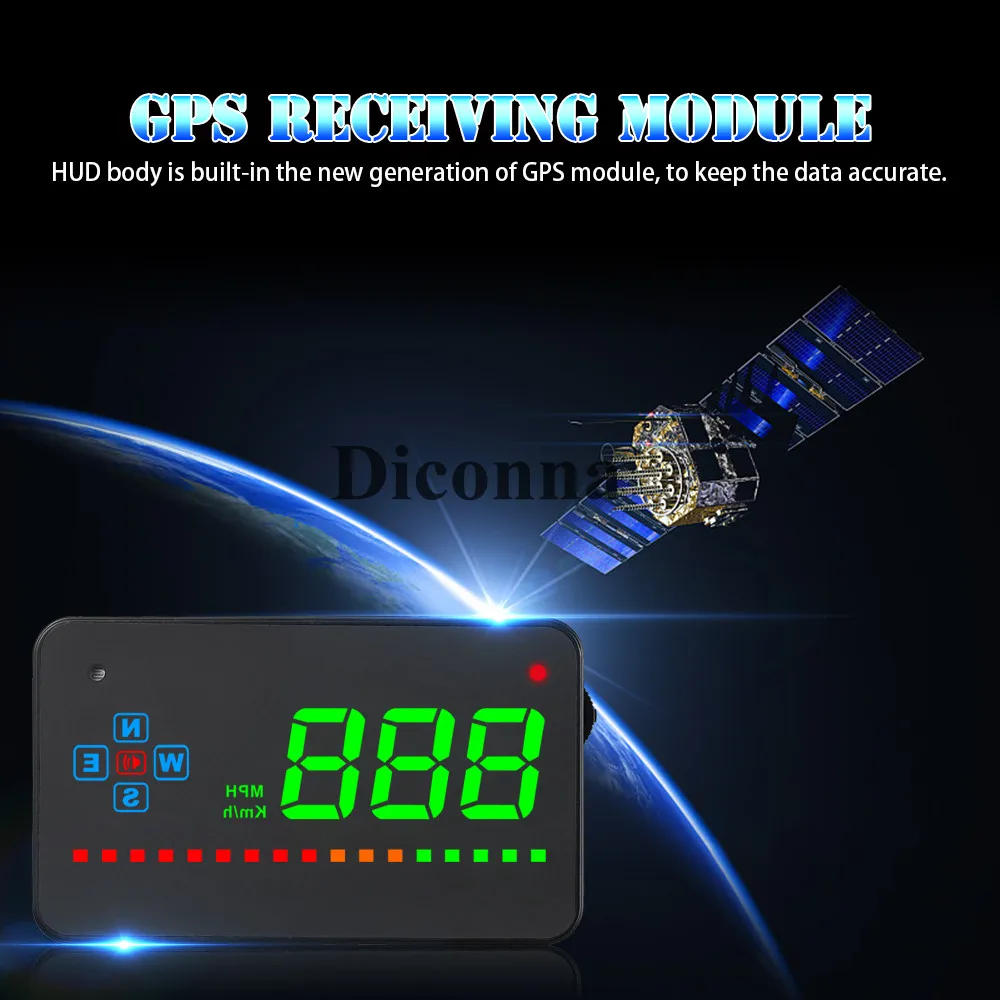 Цифровой gps электронная сигнализация Спидометр Универсальный HUD Предупреждение для автомобилей Грузовик, мотоциклы Дисплей большой Экран Системы