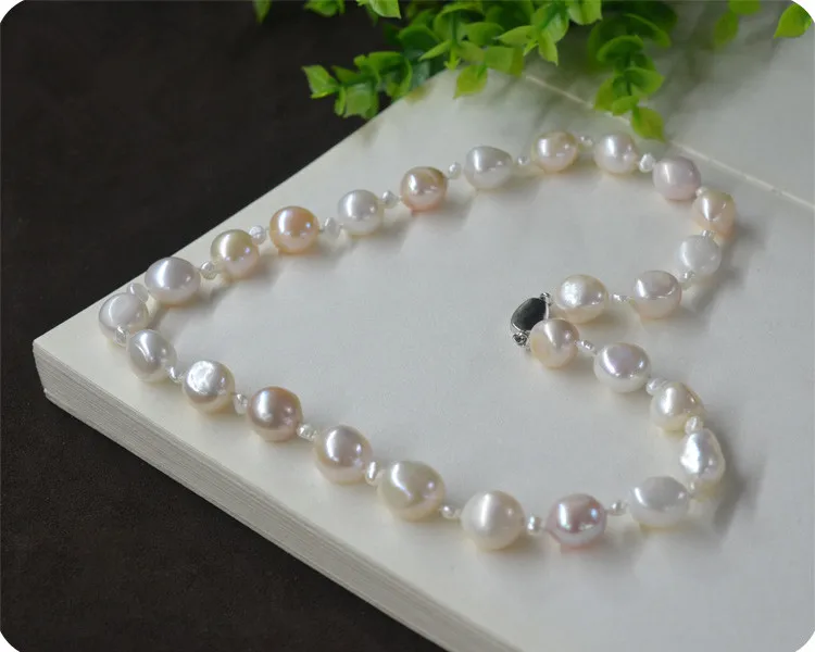 Лидер продаж ожерелье из натурального барочного жемчуга 10 11 мм разных цветов