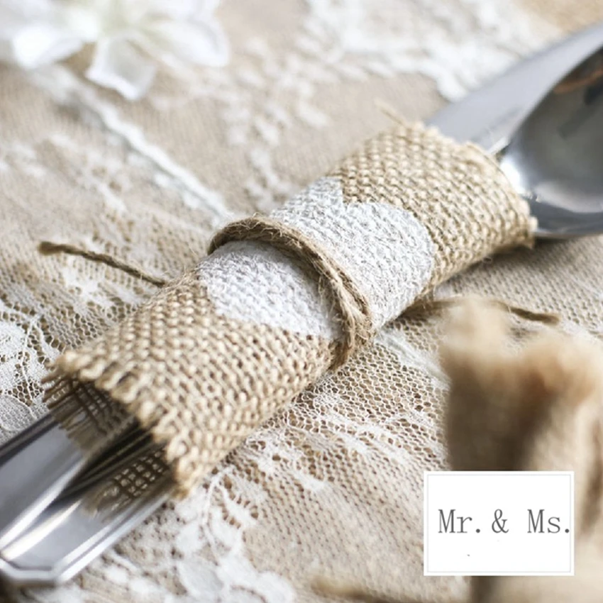 10 шт. коврик с джутовой чашей настольная подставка подстаканники в рустикальном