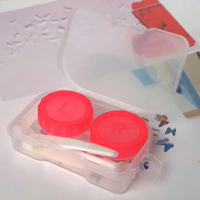 4 цвета 2017 Модный Лучший прозрачный Карманный пластиковый чехол для контактных