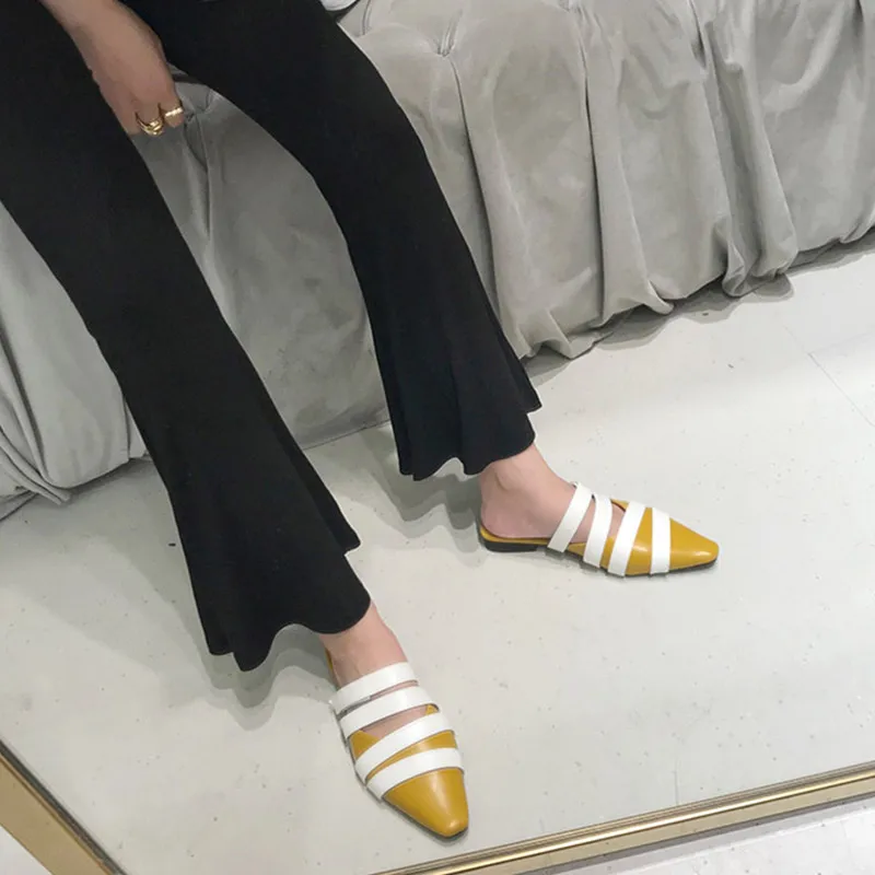 Boussac/разноцветные босоножки с узкими ремешками женские сандалии на плоской