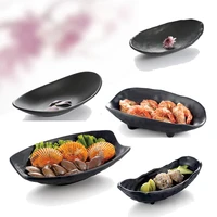 black frost imitation porcelain dinnerware ingot shaped plate fashion restaurant melamine sashimi dish a5 melamine tableware