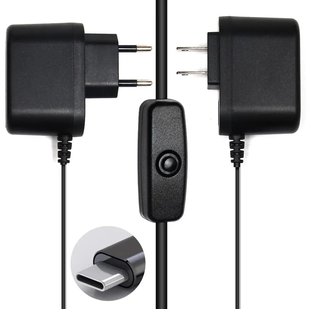 Новинка высококачественные Мощность адаптер для Raspberry Pi 4 поколения 4B 5V 3A Тип C с