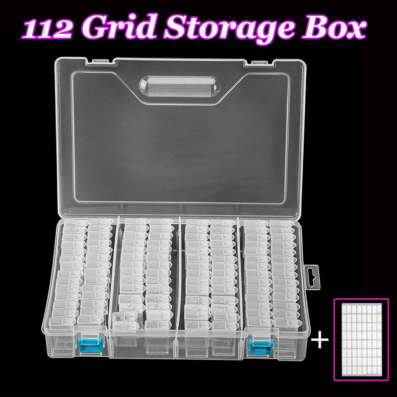 

112/84 Diamond Painting Cross Stitch Accessories Tool Box Container Diamond Storage Full Square 5D Embroidery Mosaic