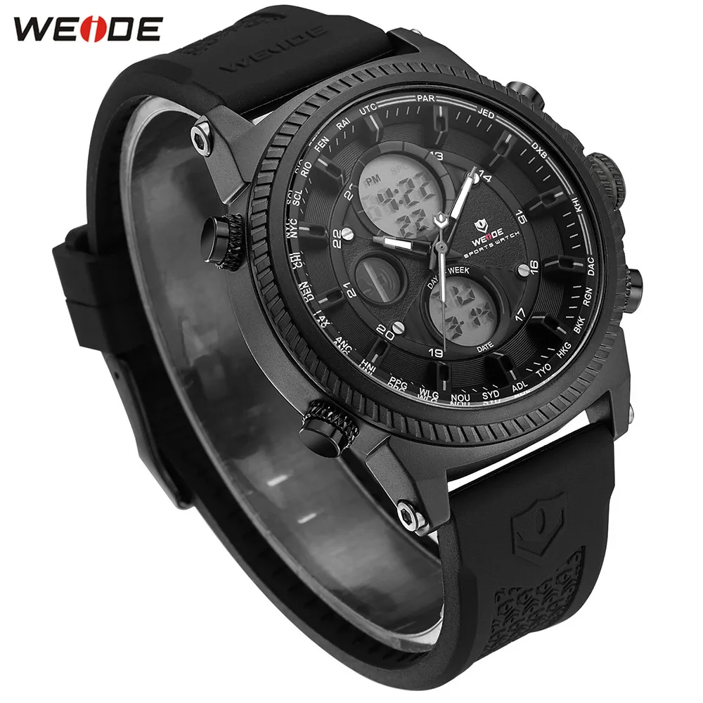 Модные часы WEIDE с секундомером мужские спортивные Мужские Цифровые кварцевые