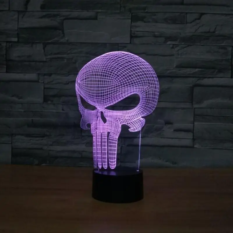 Каратель Череп 3d светодиодные лампы освещения ночные огни|Ночники| |