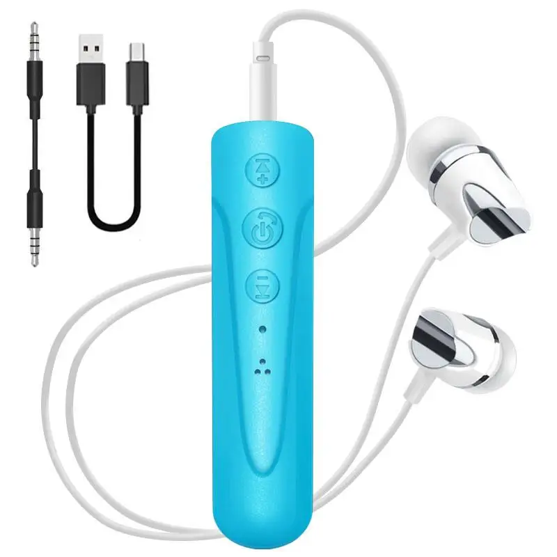 Blue With Headphone YOU FIRST Bluetooth наушники, Спортивная гарнитура, громкой связи, 3,5 мм, AUX Беспроводные наушники с микрофоном, проводные наушники для телефона iPhone - Цвет: Blue With Headphone