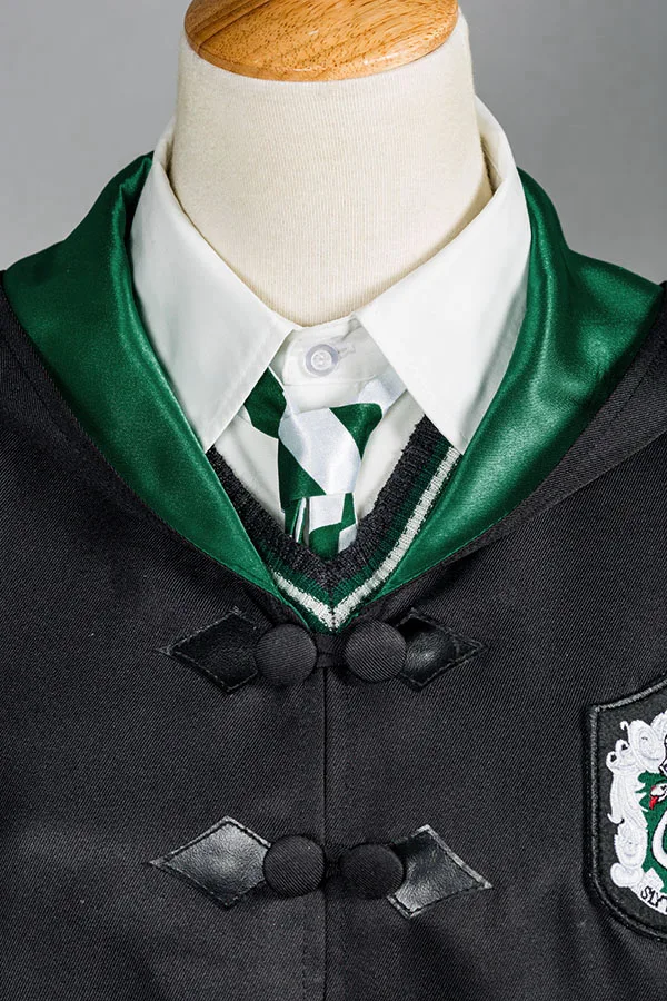 Школа Слизерин Униформа Draco Malfoy косплей костюм халат плащ только для ребенка