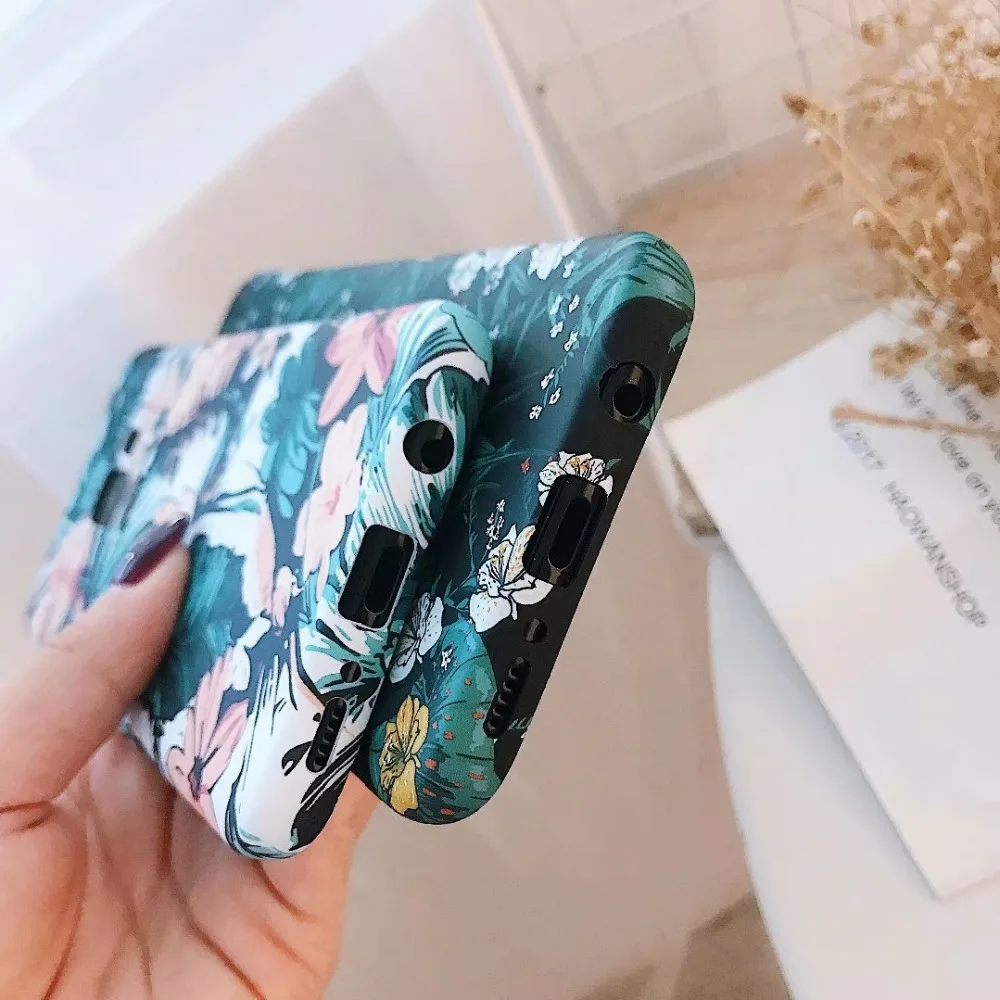 Световой лотоса цветы листья жесткий чехол для телефона samsung Galaxy S9 S8 плюс