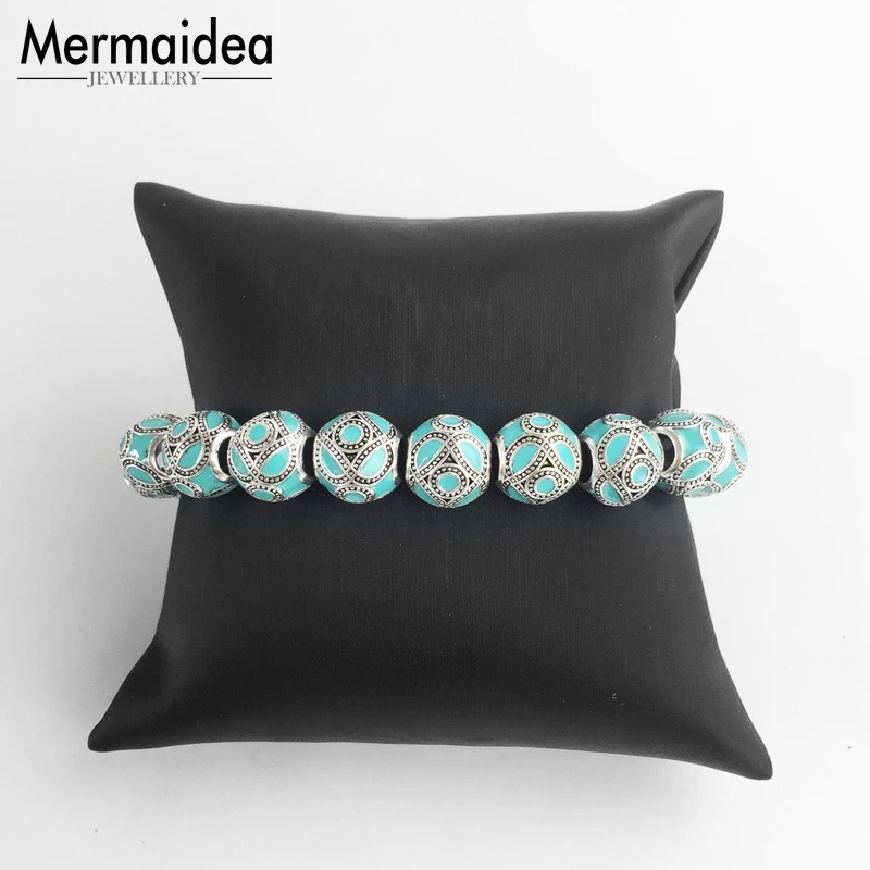 Браслеты из нитей бусины зеленые этнические новинка 2020 черные посеребренные