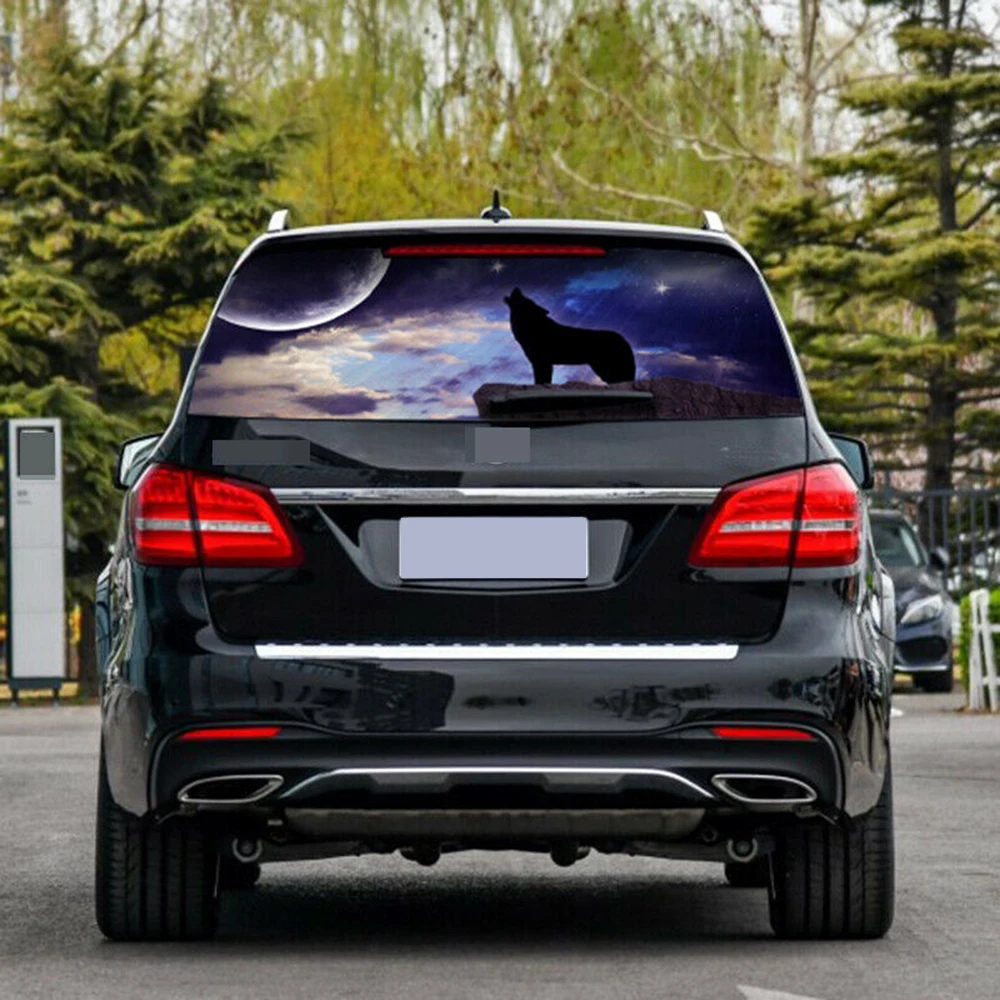 1 шт. волчий вой в ночи крутой автомобильный стикер Авто заднего окна графическая