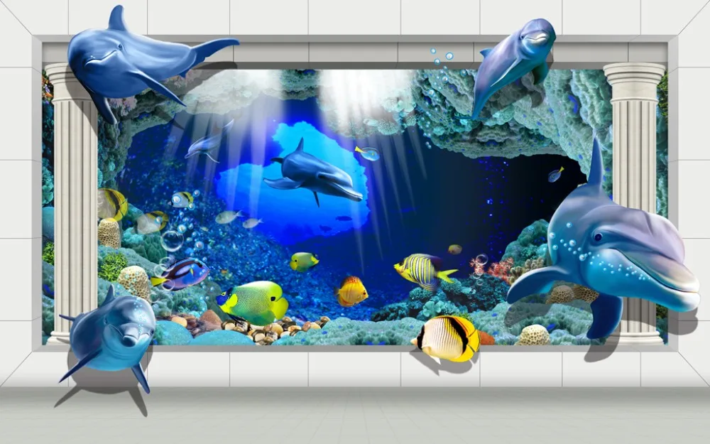 Шторы с рисунком океана 3d занавески блэкаут ткань для гостиной детской